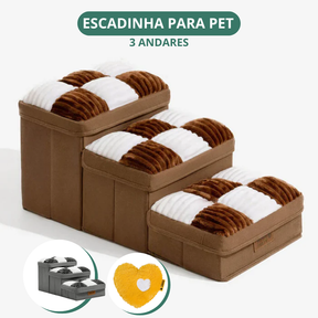 [COMPRE 1 LEVE 2] Escada Para Pet Artesanal com Espaço Interno + 2 Brindes Incríveis.