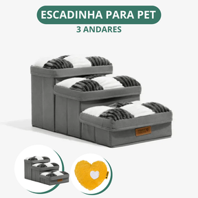[COMPRE 1 LEVE 2] Escada Para Pet Artesanal com Espaço Interno + 2 Brindes Incríveis.
