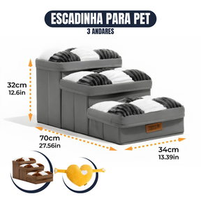 [COMPRE 1 LEVE 2] Escada Para Pet Artesanal com Espaço Interno + 2 Brindes Incríveis.