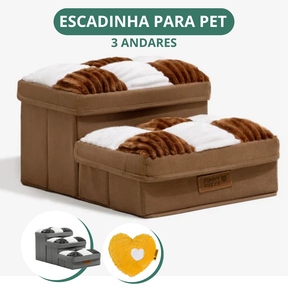[COMPRE 1 LEVE 2] Escada Para Pet Artesanal com Espaço Interno + 2 Brindes Incríveis.