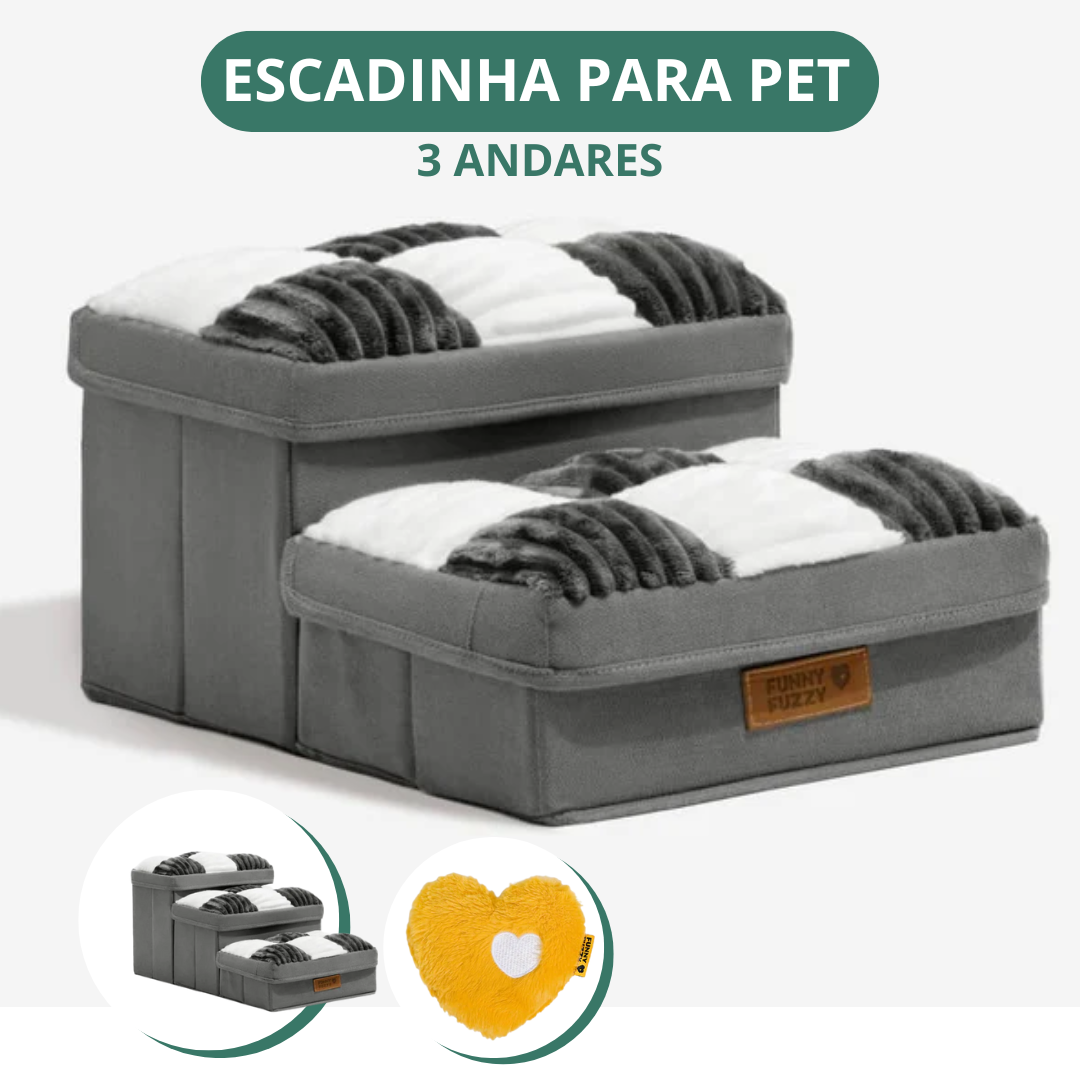 [COMPRE 1 LEVE 2] Escada Para Pet Artesanal com Espaço Interno + 2 Brindes Incríveis.