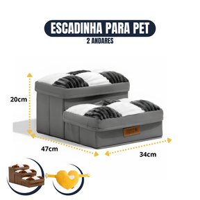 [COMPRE 1 LEVE 2] Escada Para Pet Artesanal com Espaço Interno + 2 Brindes Incríveis.