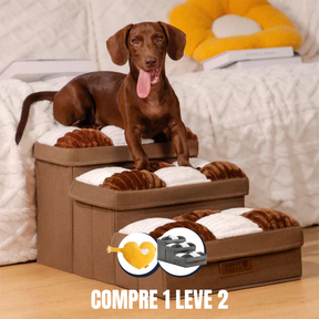 [COMPRE 1 LEVE 2] Escada Para Pet Artesanal com Espaço Interno + 2 Brindes Incríveis.