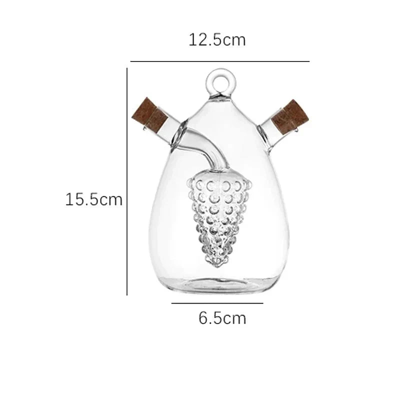Recipiente Criativo para Óleo e Vinagreira Doméstica com vidro Duplo Engrossado