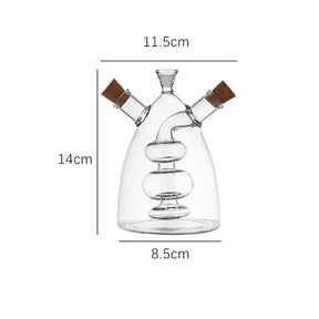 Recipiente Criativo para Óleo e Vinagreira Doméstica com vidro Duplo Engrossado
