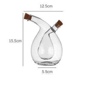 Recipiente Criativo para Óleo e Vinagreira Doméstica com vidro Duplo Engrossado